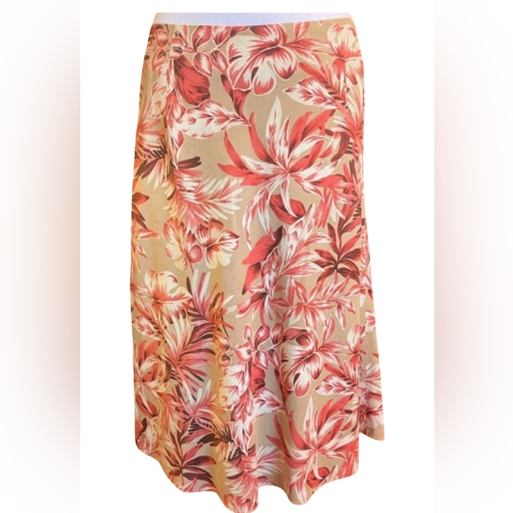 🩷3/$15 Charter Club Tan & Orange Skirt size 10